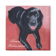 Personalized Black Labrador Painting 1 magnet