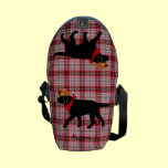 Personalized Black Labrador Walking Cartoon messenger bags