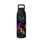 Personalized Black/Neon Splatter Drinking Bottle