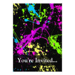 Personalized Black/Neon Splatter invitations