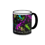 Personalized Black/Neon Splatter Mugs