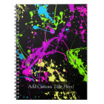 Personalized Black/Neon Splatter Note Book