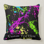Personalized Black/Neon Splatter pillows