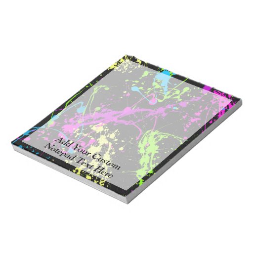 Personalized Black/Neon Splatter Scratch Pad Zazzle
