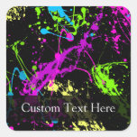 Personalized Black/Neon Splatter Stickers
