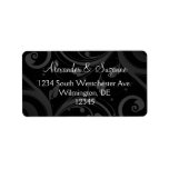 Personalized Black Swirl Wedding or Favor Labels labels