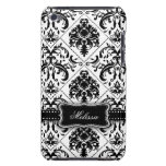 Personalized Black & White Vintage Damask pattern iPod Touch Cover