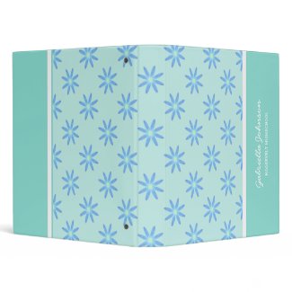 Personalized: Blue And Green Daisy Avery Binder