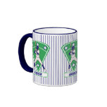 Personalized blue baseball star coffee mug
