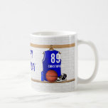 Personalized Blue Basketball Jersey Coffee Mugs