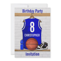 Personalized Blue Basketball Jersey Personalized Invitation