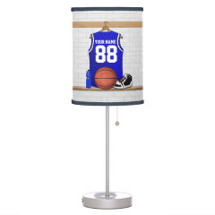 Personalized Blue Basketball Jersey Lamp