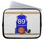 Personalized blue Basketball Jersey Computer Sleeves