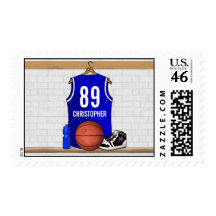 Personalized Blue Basketball Jersey Stamp