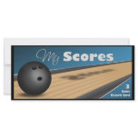 Personalized Blue Bowling Score Cards rack cards