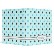 Personalized Blue &amp; Brown Polka Dot Binder