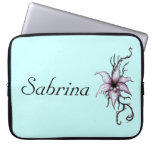 Personalized-Blue Flowered laptop case laptop sleeves