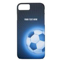 Personalized Blue Glowing Soccer | Football iPhone 7 Case