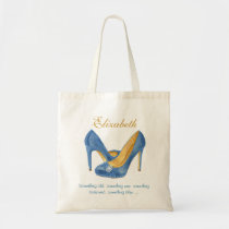 Personalized Blue Heels Bridesmaid Tote bags