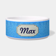 Personalized Blue Leopard Skin Pet Bowl petbowl
