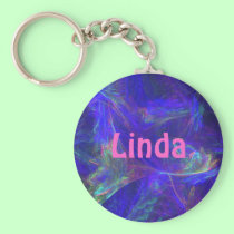 Personalized Blue Mist Abstract Keychain keychains
