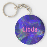Personalized Blue Mist Abstract Keychain