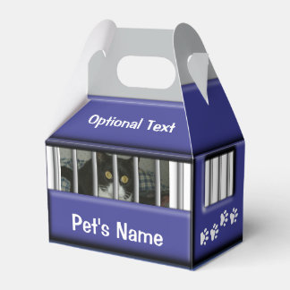 Personalized Blue Pet Carrier © - Dog or Cats Party Favor Boxes