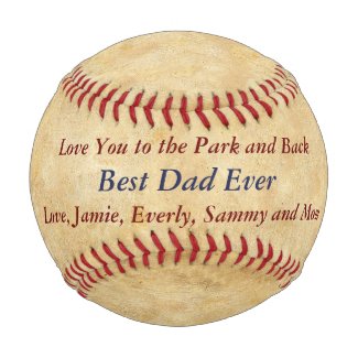 Personalized Blue Red Baseball Best Dad Baseballs