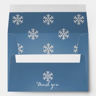 Personalized Blue Snowflakes Envelope
