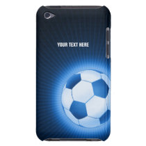 Personalized Blue Soccer Ball (Football) Barely There iPod Case  at Zazzle