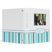 Personalized Blue Striped Binder