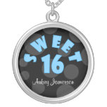 Personalized Blue Sweet 16 Necklace