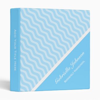 Personalized: Blue Waves Avery Binder
