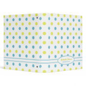 Personalized Blue &amp; Yellow Polka Dot Binder