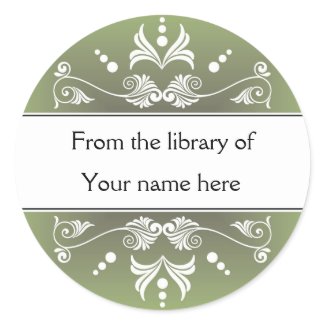 Personalized Bookplates - Colorful Flourishes sticker