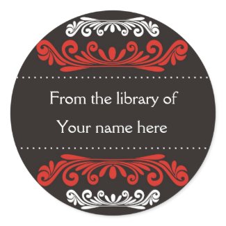 Personalized Bookplates - Colorful Flourishes sticker