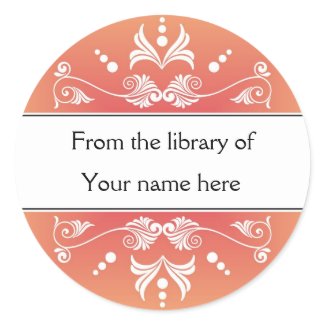 Personalized Bookplates - Colorful Flourishes sticker