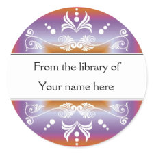 Personalized Bookplates - Colorful Flourishes sticker