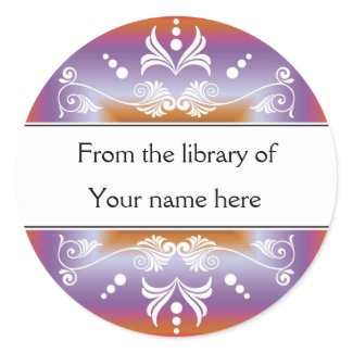 Personalized Bookplates - Colorful Flourishes sticker