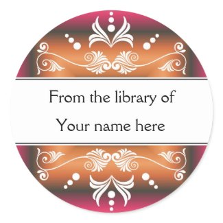 Personalized Bookplates - Colorful Flourishes sticker