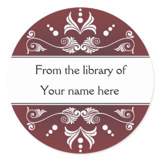 Personalized Bookplates - Colorful Flourishes sticker
