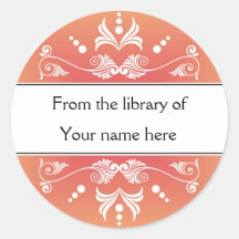 Personalized Bookplates - Colorful Flourishes Round Sticker