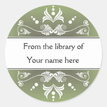 Personalized Bookplates - Colorful Flourishes Round Stickers