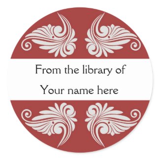 Personalized Bookplates - Flourishes sticker