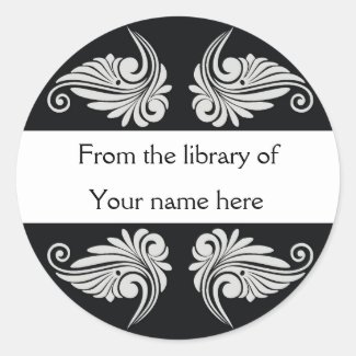 Personalized Bookplates - Flourishes Round Stickers