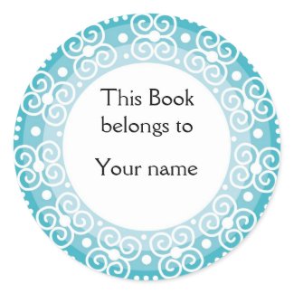 Personalized Bookplates :: Swirls & Dots sticker