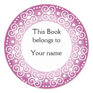 Personalized Bookplates :: Swirls & Dots sticker