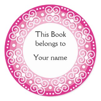 Personalized Bookplates :: Swirls & Dots sticker