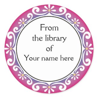 Personalized Bookplates - White Swirls sticker
