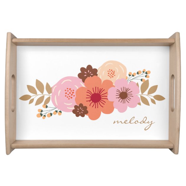 Personalized Botanical serving tray-0